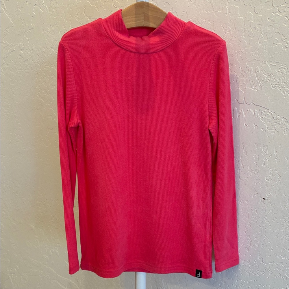 deux par deux Girls' Long Sleeve Tee in Bright Pink